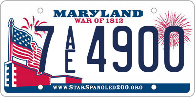 MD license plate 7AE4900