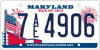 MD license plate 7AE4906