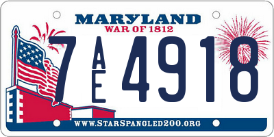 MD license plate 7AE4918