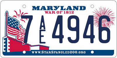 MD license plate 7AE4946