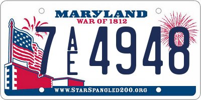 MD license plate 7AE4948
