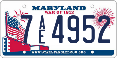 MD license plate 7AE4952
