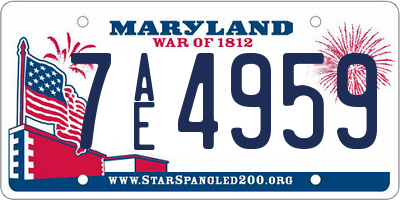 MD license plate 7AE4959