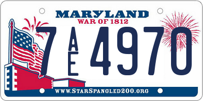 MD license plate 7AE4970