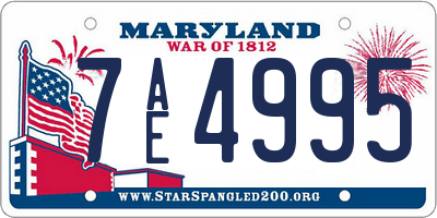 MD license plate 7AE4995