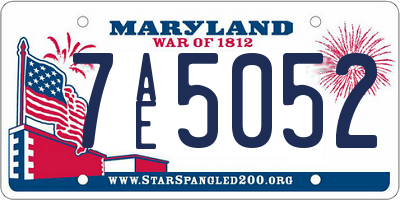 MD license plate 7AE5052