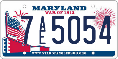 MD license plate 7AE5054