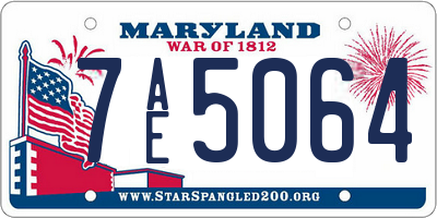 MD license plate 7AE5064