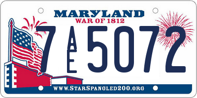MD license plate 7AE5072