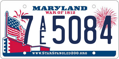 MD license plate 7AE5084