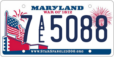 MD license plate 7AE5088