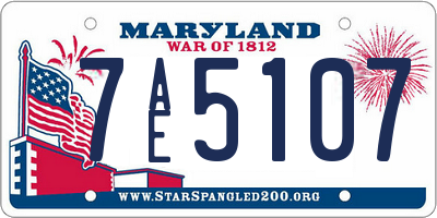 MD license plate 7AE5107