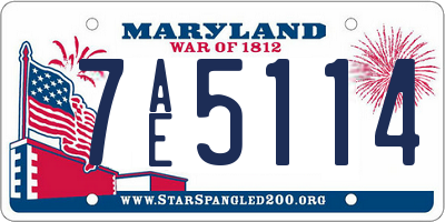 MD license plate 7AE5114