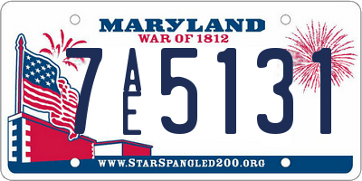 MD license plate 7AE5131