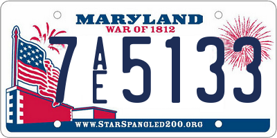 MD license plate 7AE5133
