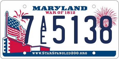 MD license plate 7AE5138