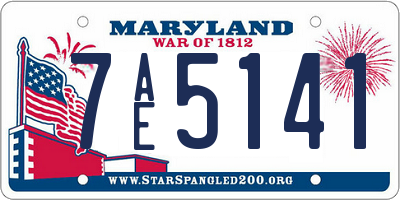 MD license plate 7AE5141