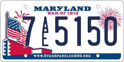 MD license plate 7AE5150