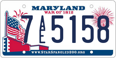 MD license plate 7AE5158