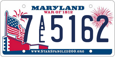 MD license plate 7AE5162