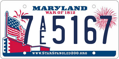 MD license plate 7AE5167