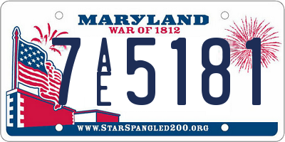MD license plate 7AE5181