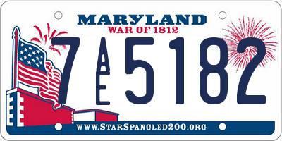 MD license plate 7AE5182