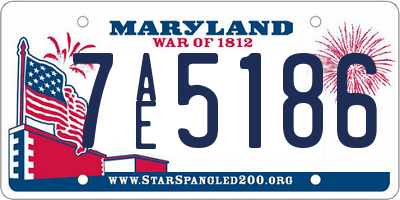 MD license plate 7AE5186