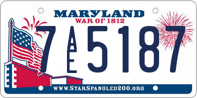 MD license plate 7AE5187