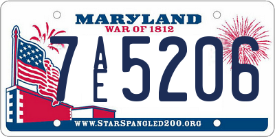 MD license plate 7AE5206