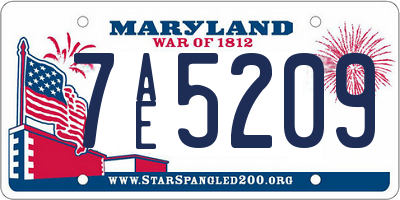 MD license plate 7AE5209