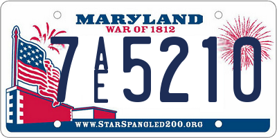 MD license plate 7AE5210