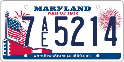 MD license plate 7AE5214