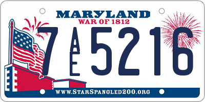 MD license plate 7AE5216
