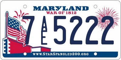 MD license plate 7AE5222