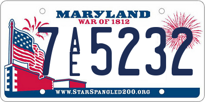 MD license plate 7AE5232