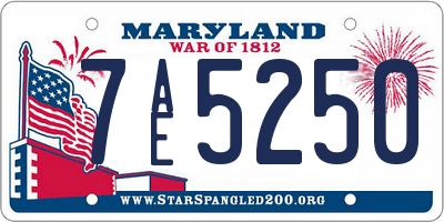 MD license plate 7AE5250