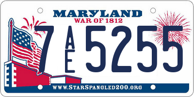 MD license plate 7AE5255