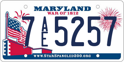 MD license plate 7AE5257