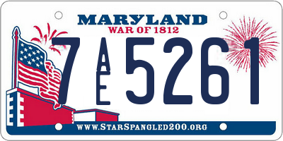 MD license plate 7AE5261
