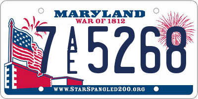 MD license plate 7AE5268