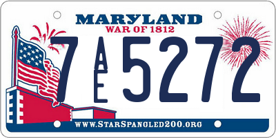 MD license plate 7AE5272