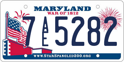 MD license plate 7AE5282