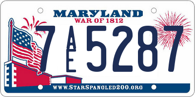 MD license plate 7AE5287