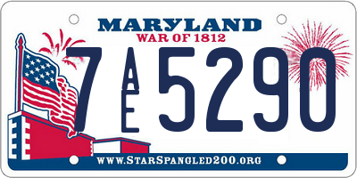 MD license plate 7AE5290