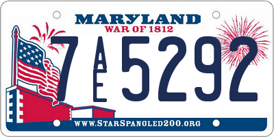 MD license plate 7AE5292