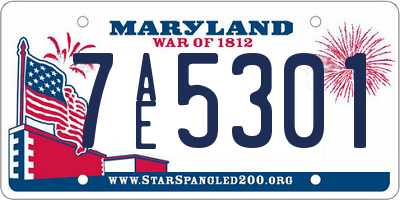 MD license plate 7AE5301