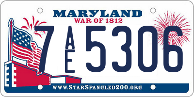 MD license plate 7AE5306