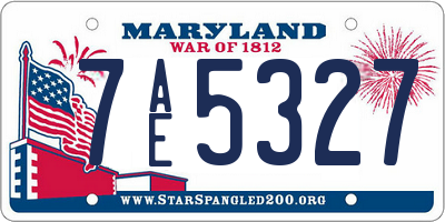 MD license plate 7AE5327