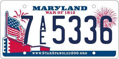 MD license plate 7AE5336